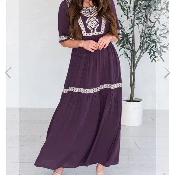 Neesees dresses Dresses & Skirts - Neesees Eggplant Garcelle maxi